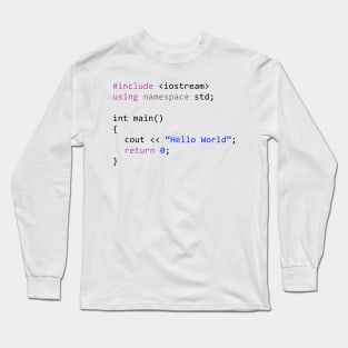 Hello world - First program in Computer science Long Sleeve T-Shirt